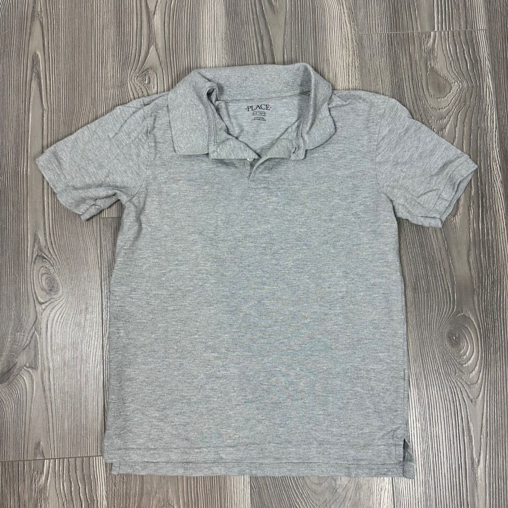 Children's Place Gray Short Sleeve Polo - SIZE L School Casual Uniform Youth